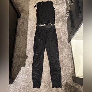 Dolce and Gabbana  Black Lace Jumpsuit